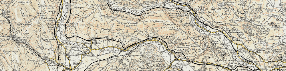 Old map of Nant-y-ceisiad in 1899-1900