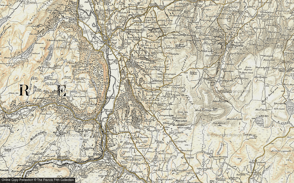 Old Map of Historic Map covering Bryn Beddau in 1902-1903