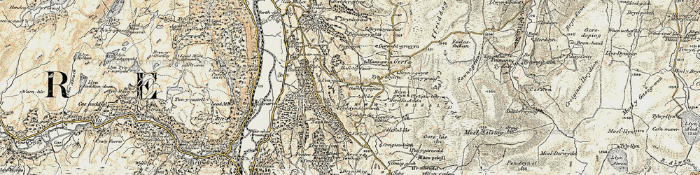 Old map of Bryn Beddau in 1902-1903