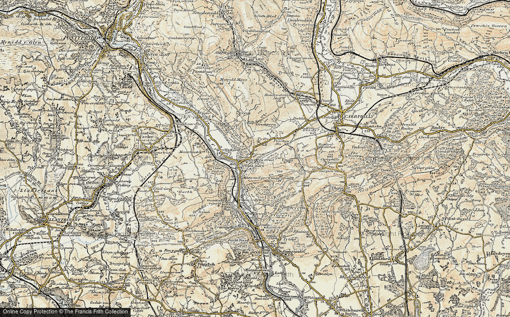 Old Map of Nantgarw, 1899-1900 in 1899-1900
