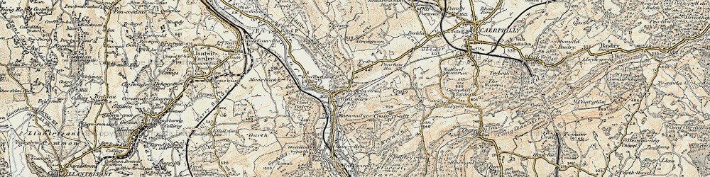 Old map of Nantgarw in 1899-1900