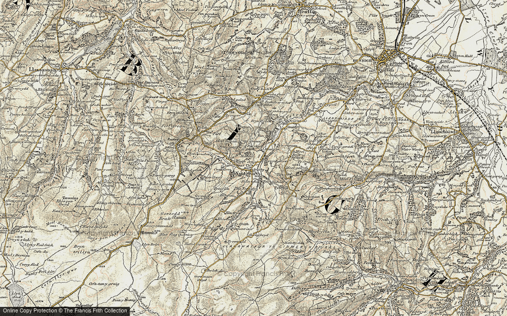 Old Map of Historic Map covering Bryn Robin in 1902-1903