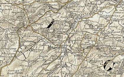 Old map of Nantglyn in 1902-1903