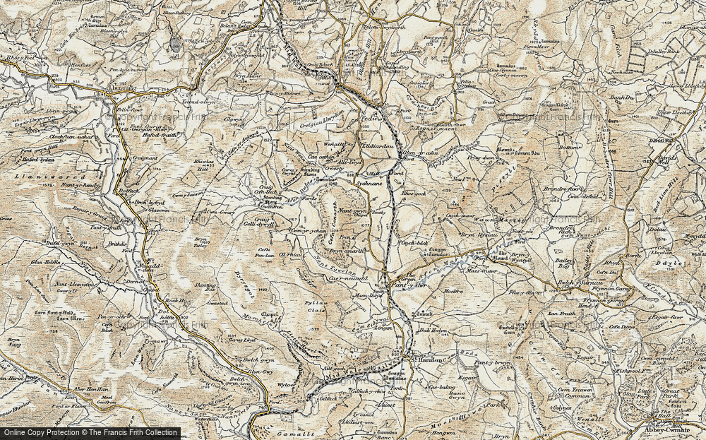 Old Map of Historic Map covering Bryncenarth in 1901-1903