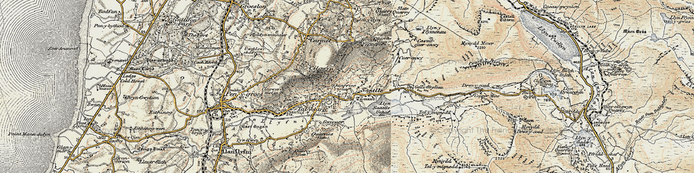 Old map of Nantlle in 1903