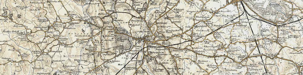 Old map of Nantwich in 1902