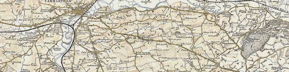 Old map of Nantycaws in 1901