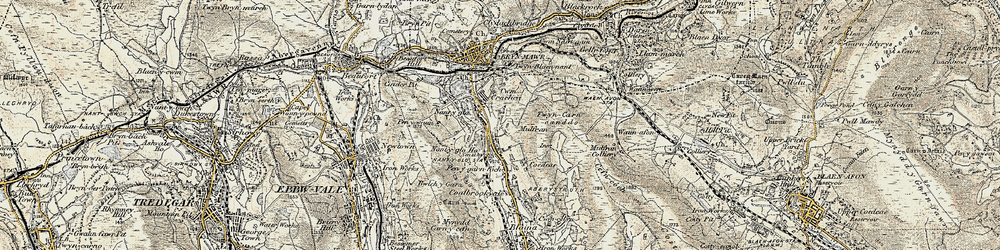 Old map of Nantyglo in 1899-1900
