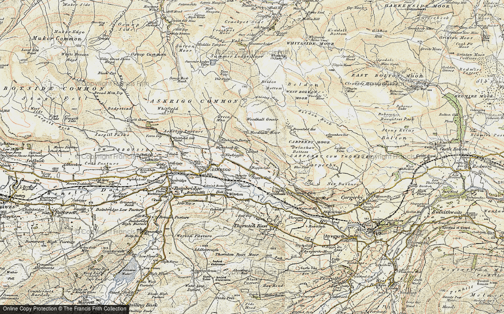 Old Map of Historic Map covering Beldon Peat Moor in 1903-1904