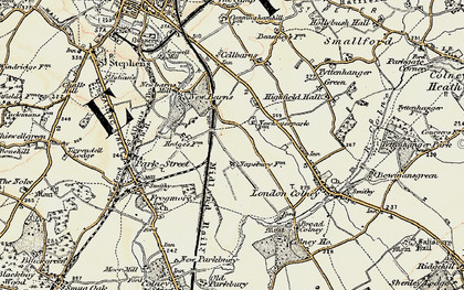 Old map of Napsbury Park in 1897-1898