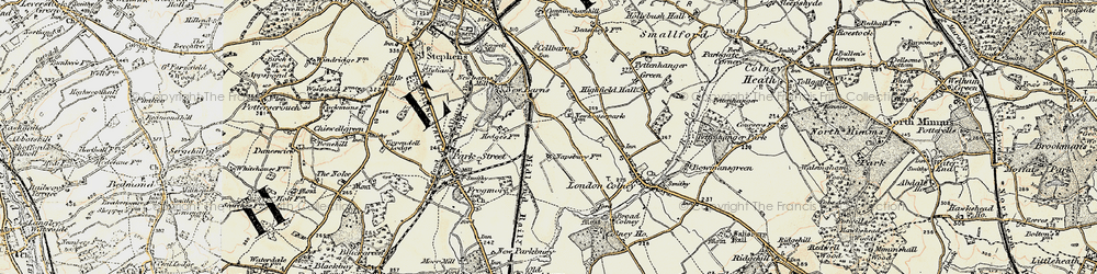 Old map of Napsbury Park in 1897-1898