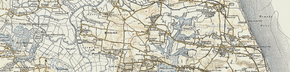 Old map of Narrowgate Corner in 1901-1902