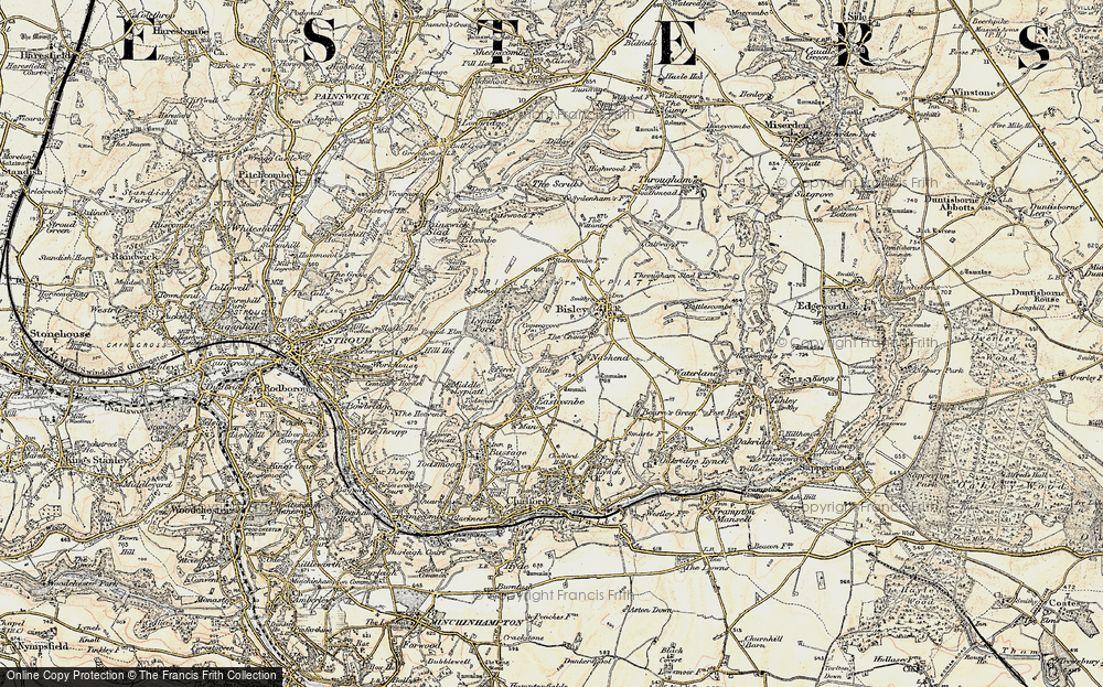 Old Map of Historic Map covering Lypiatt Park in 1898-1899