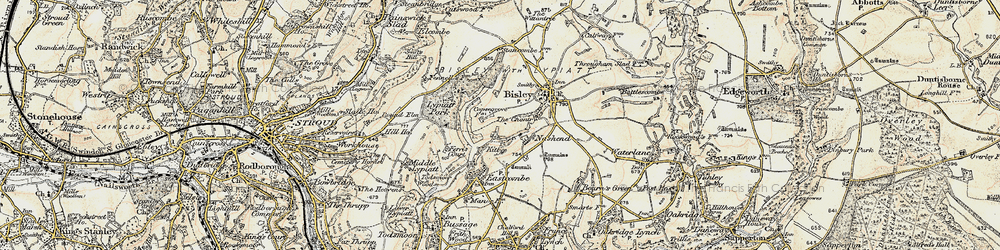 Old map of Nashend in 1898-1899