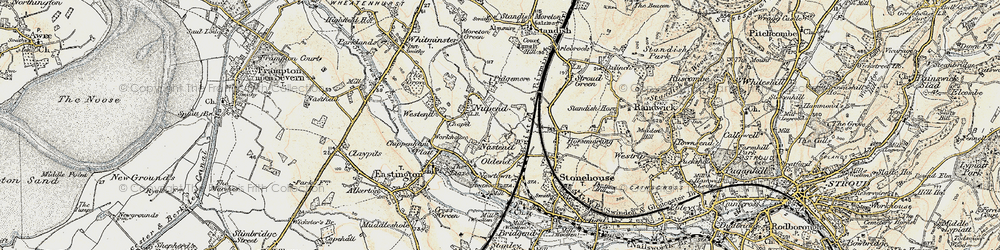 Old map of Nastend in 1898-1900