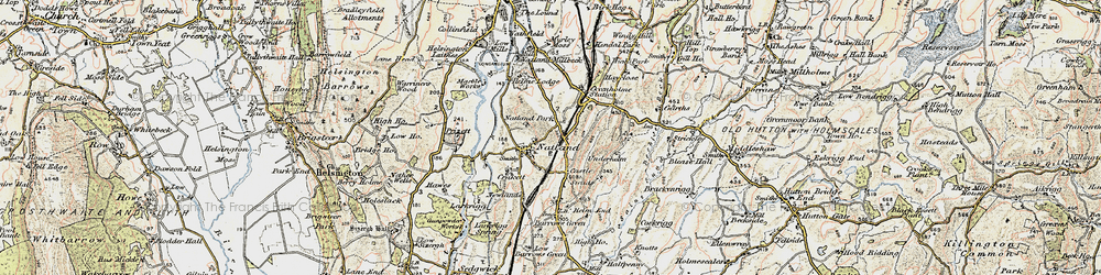 Old map of Natland in 1903-1904