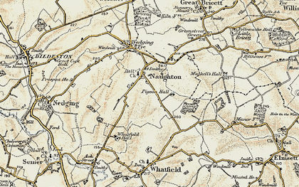 Old map of Naughton in 1899-1901
