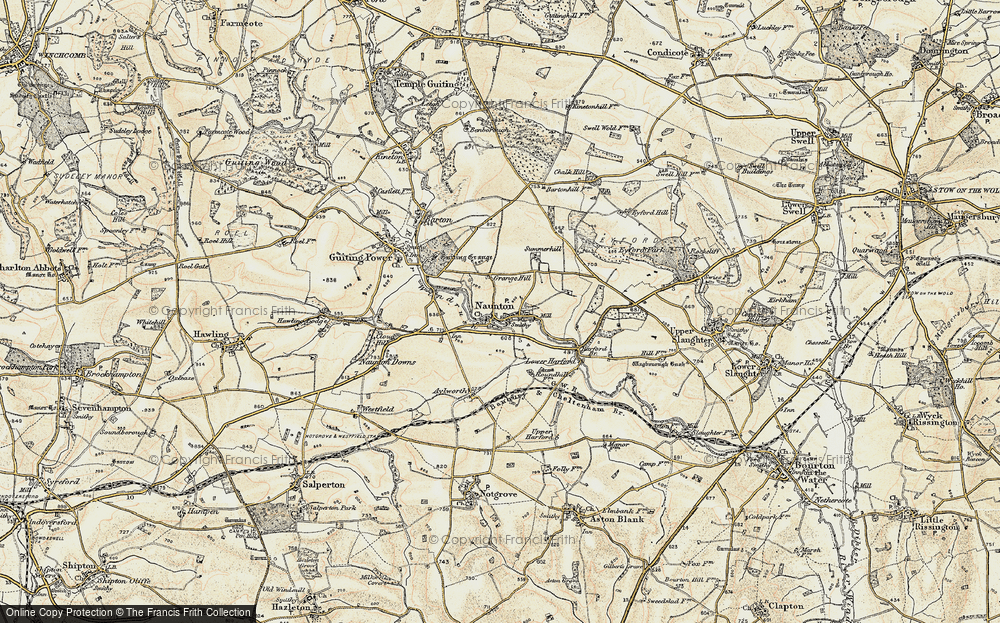 Old Map of Naunton, 1898-1899 in 1898-1899