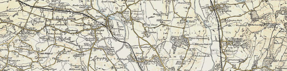 Old map of Naunton in 1899-1901
