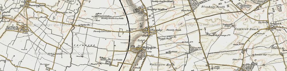 Old map of Navenby in 1902-1903