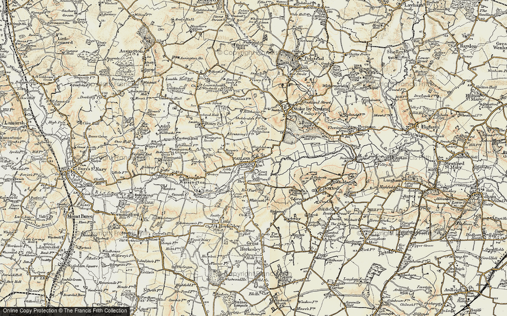 Old Map of Historic Map covering Windyridge in 1898-1901