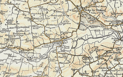 Old map of Nayland in 1898-1901