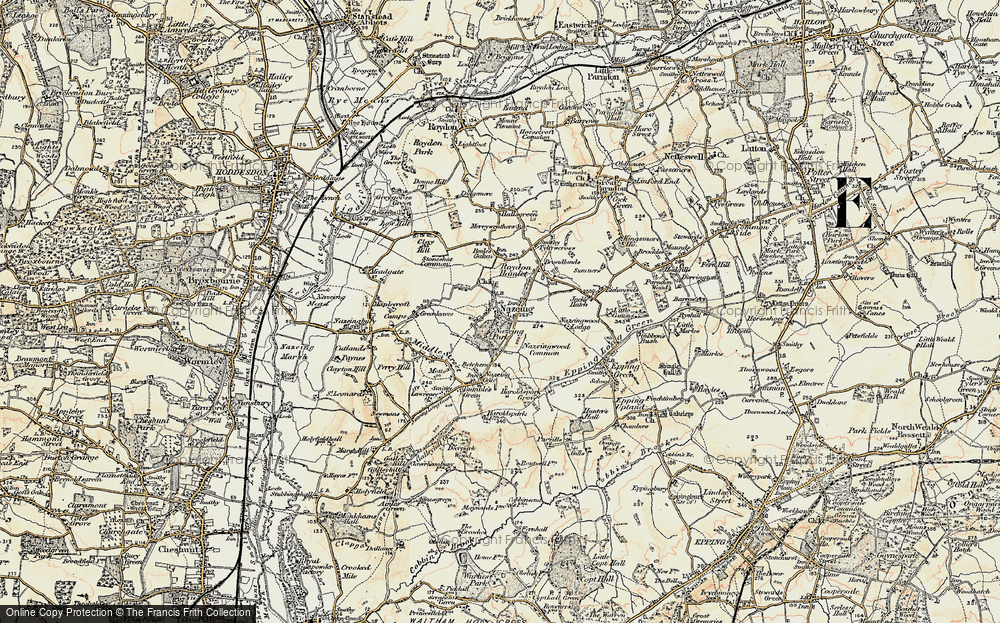 Old Map of Nazeing, 1898 in 1898