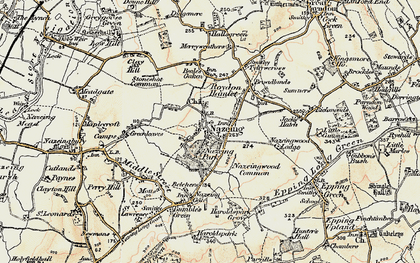 Old map of Nazeing in 1898