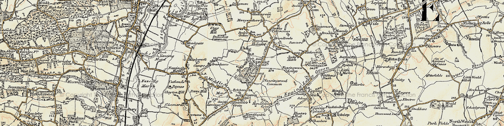 Old map of Nazeing in 1898