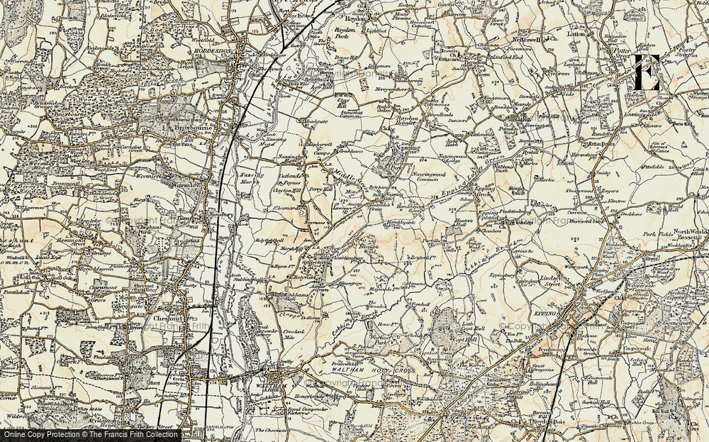 Old Map of Nazeing Long Green, 1897-1898 in 1897-1898