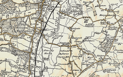 Old map of Nazeing Mead in 1898