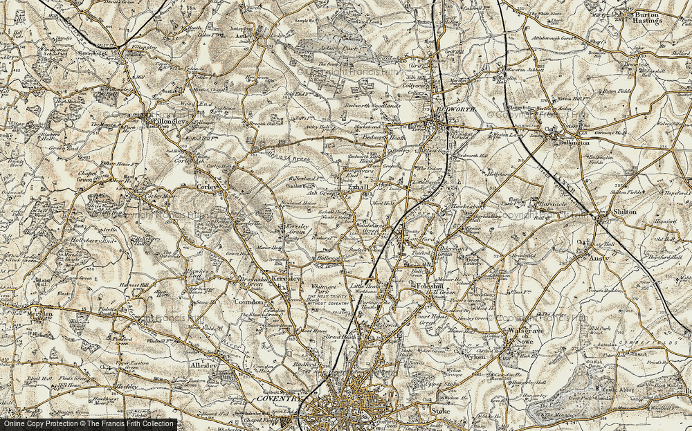 Old Map of Neal's Green, 1901-1902 in 1901-1902