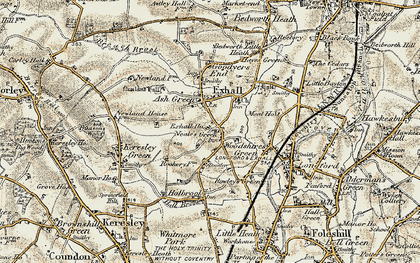 Old map of Neal's Green in 1901-1902
