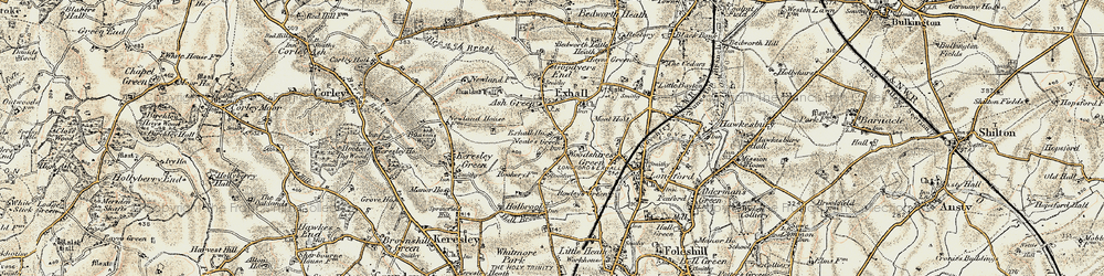 Old map of Neal's Green in 1901-1902