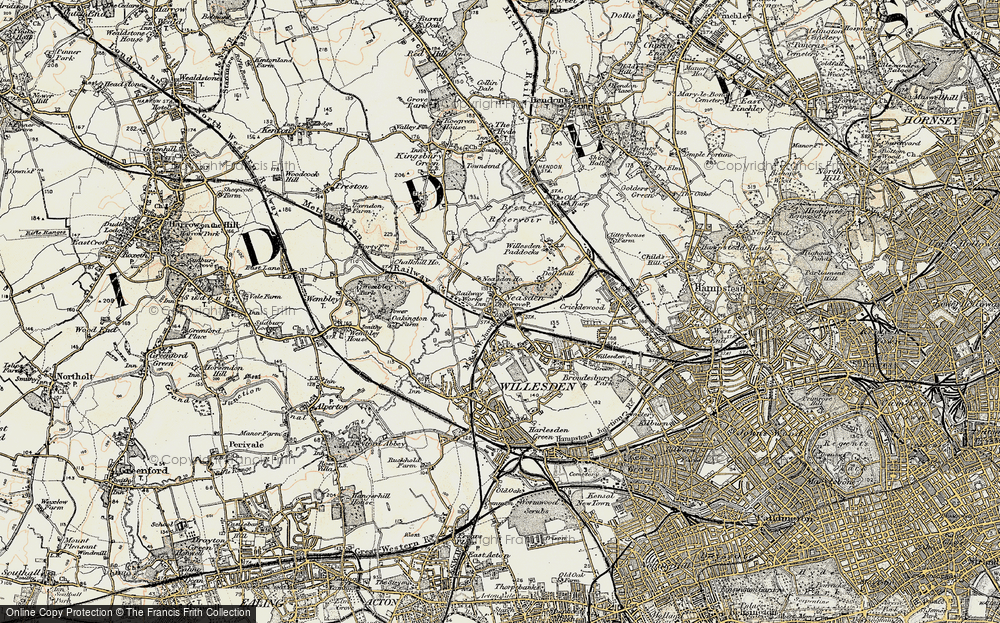 Old Map of Neasden, 1897-1909 in 1897-1909
