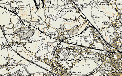 Old map of Neasden in 1897-1909