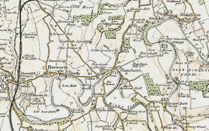 Old map of Neasham Hall in 1903-1904