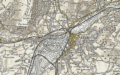 Old map of Neath in 1900-1901