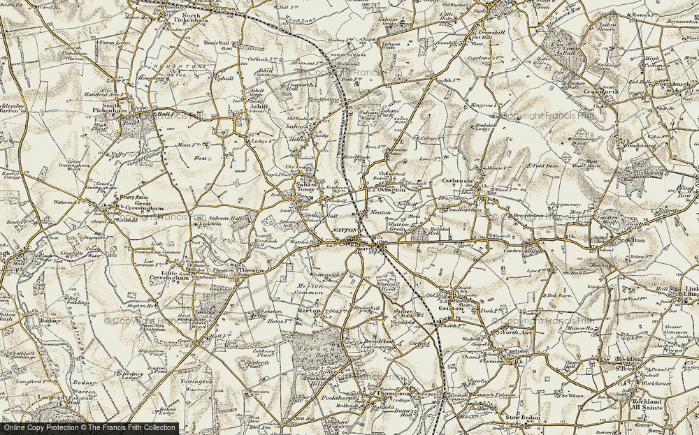 Old Map of Neaton, 1901-1902 in 1901-1902