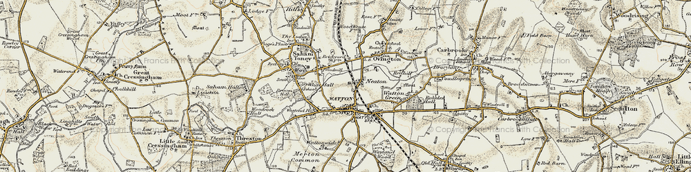 Old map of Neaton in 1901-1902