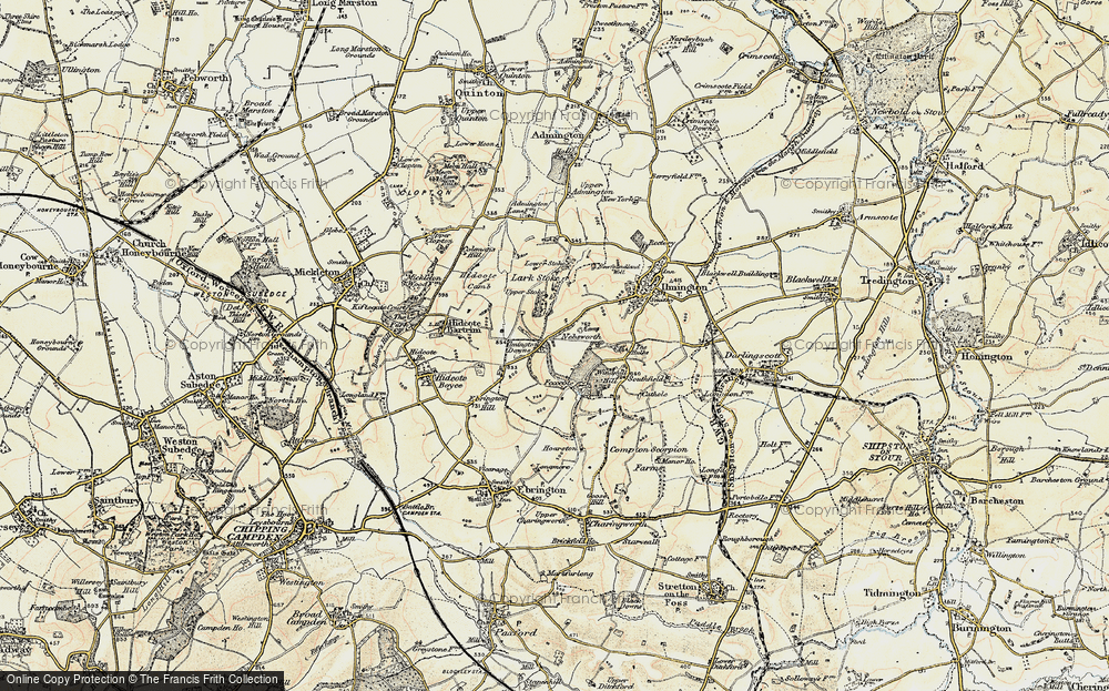 Old Map of Historic Map covering Cathole in 1899-1901