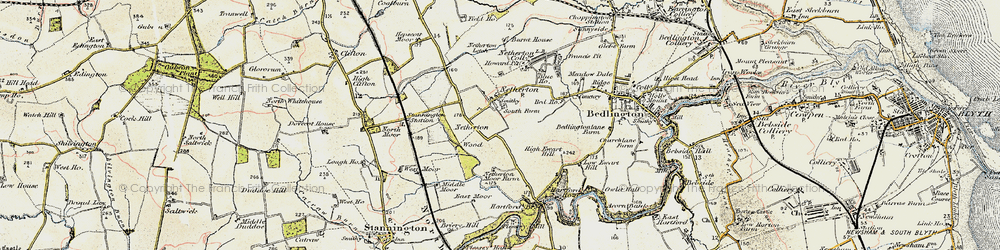 Old map of Nedderton in 1901-1903