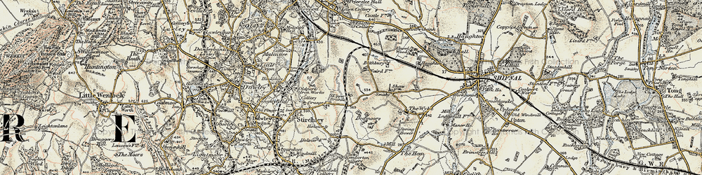 Old map of Nedge Hill in 1902