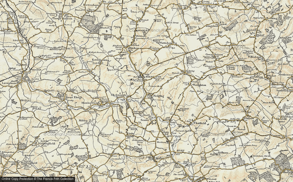 Old Map of Nedging, 1899-1901 in 1899-1901