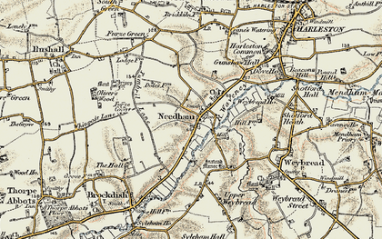 Old map of Needham in 1901-1902