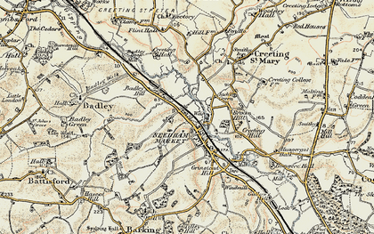 Old map of Badley Hill in 1899-1901