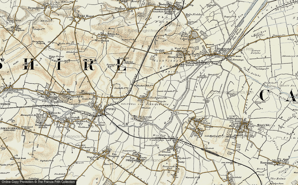 Old Map of Historic Map covering Brownshill Staunch in 1901