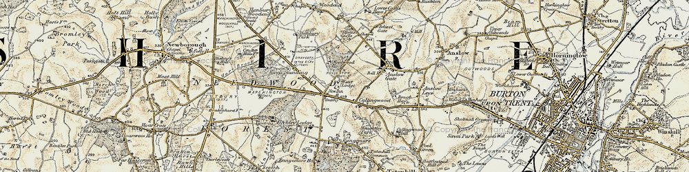 Old map of Needwood in 1902