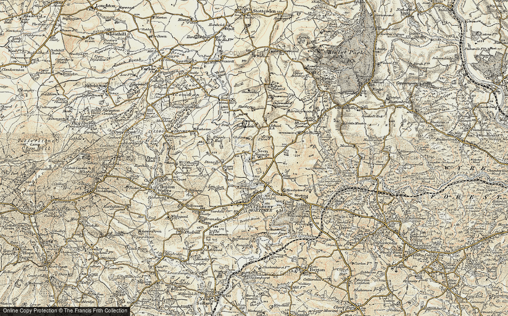Old Map of Historic Map covering Wyre Common in 1901-1902