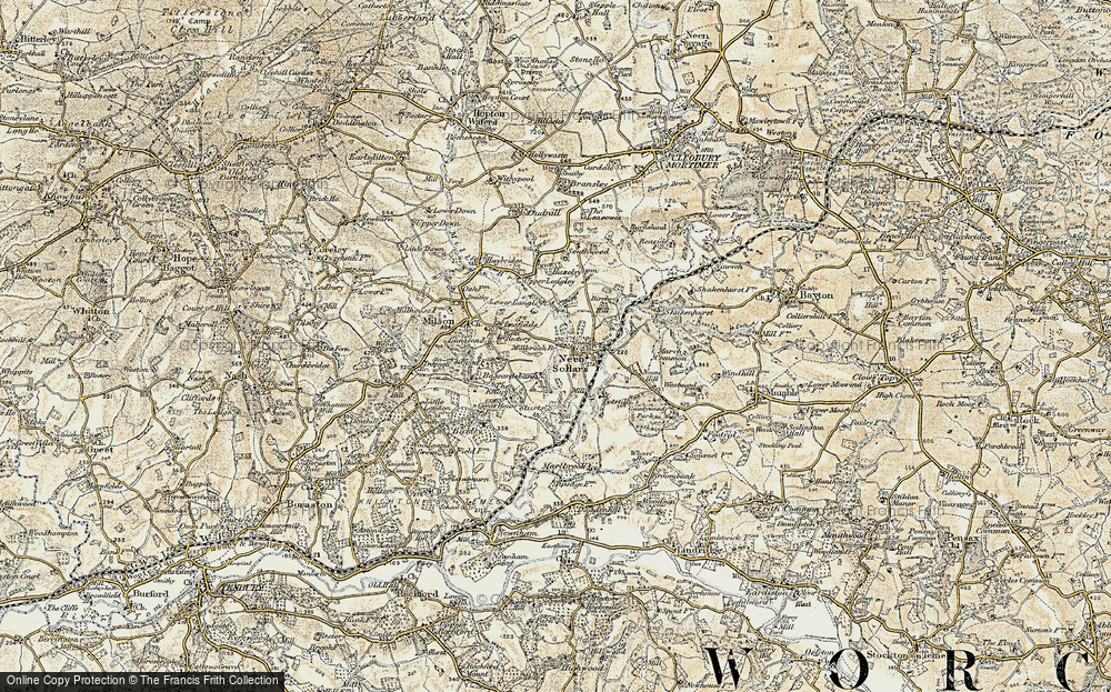Old Map of Historic Map covering Birch Hill in 1901-1902